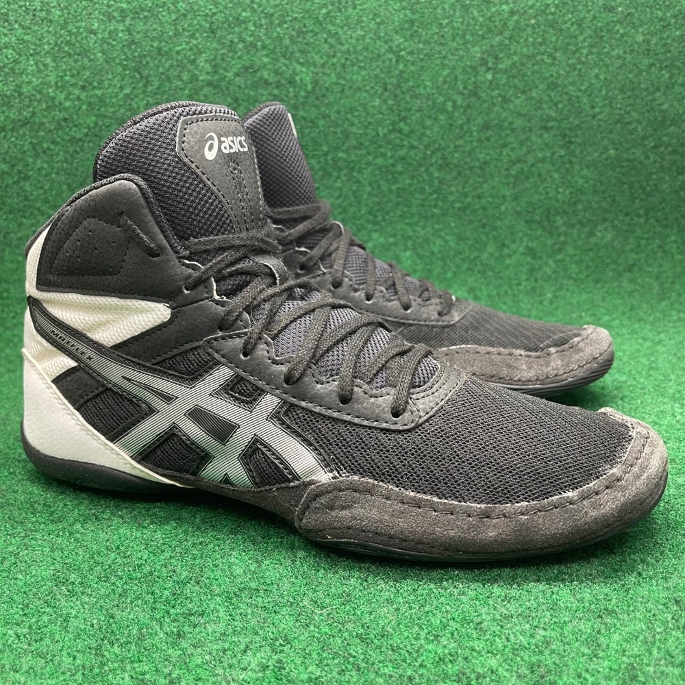 ASICS Matflex 6 Wrestling Shoes Mens 9 Black White High Top 1081A021